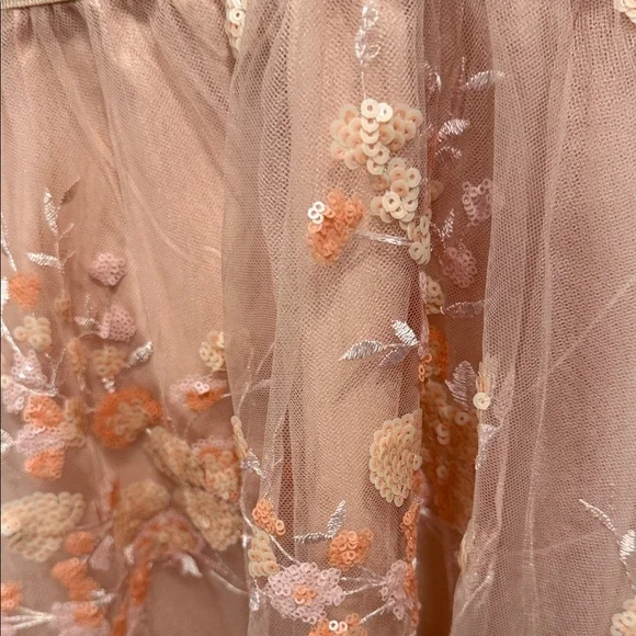 City Chic Strapless Floral Dress in Peach and Pink - Picture 7 of 8